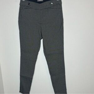Elegant Black and White Patterned Women's Skinny Pants